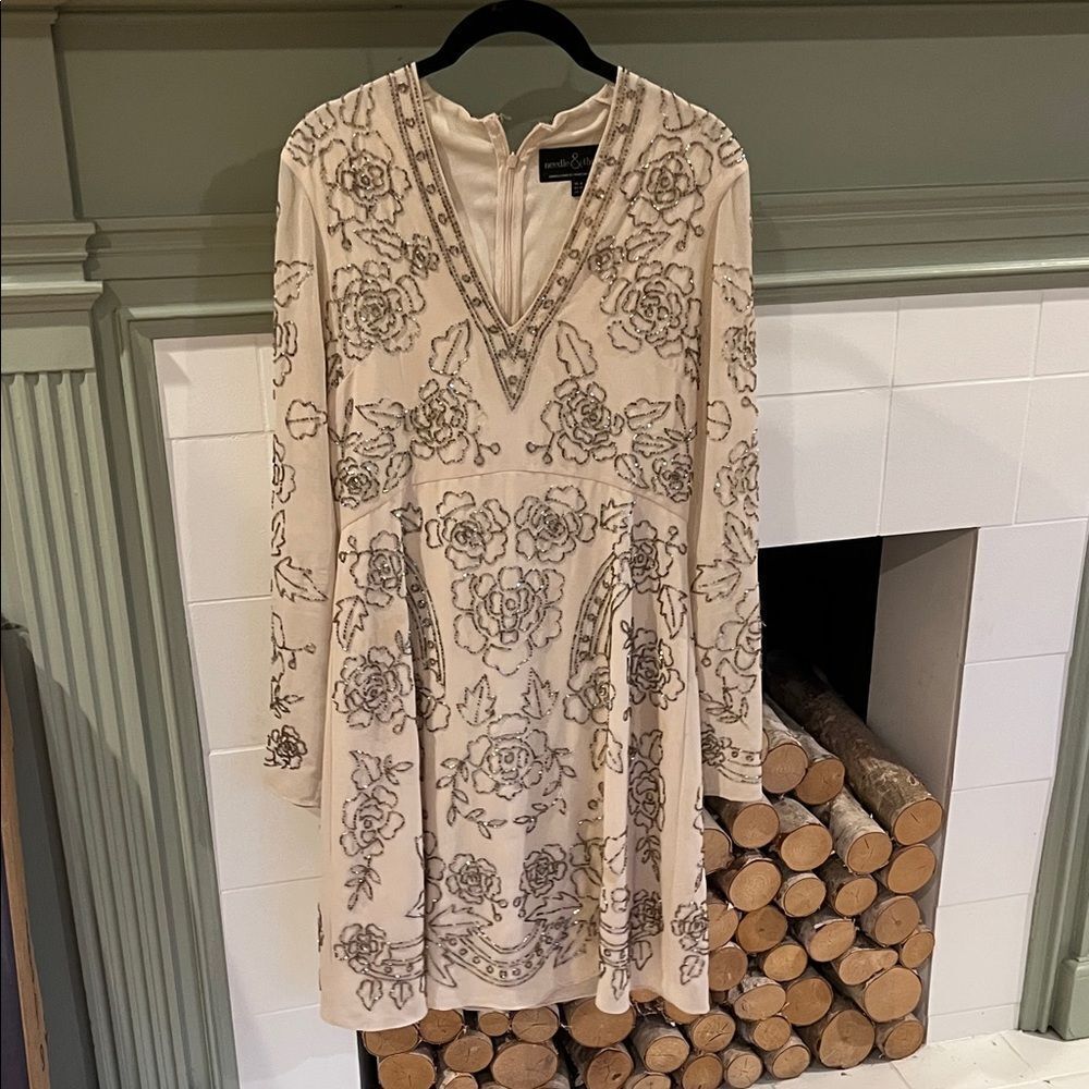 Needle + thread blush beaded Floral Dress